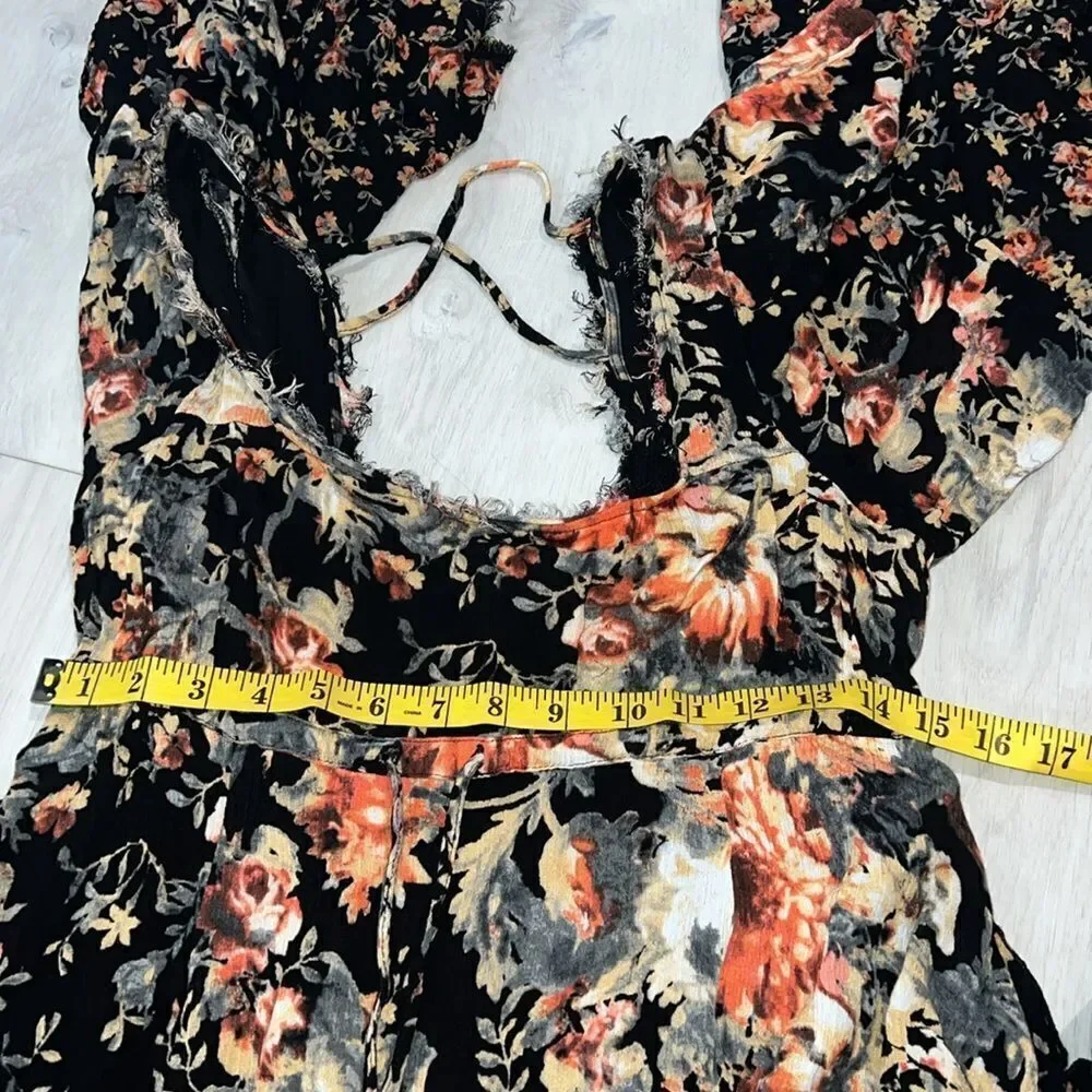 Free People Heart Ot Gold Floral Mini Dress size S